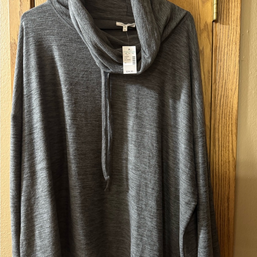 Maurices Heather Gray Cowl Neck Sweater